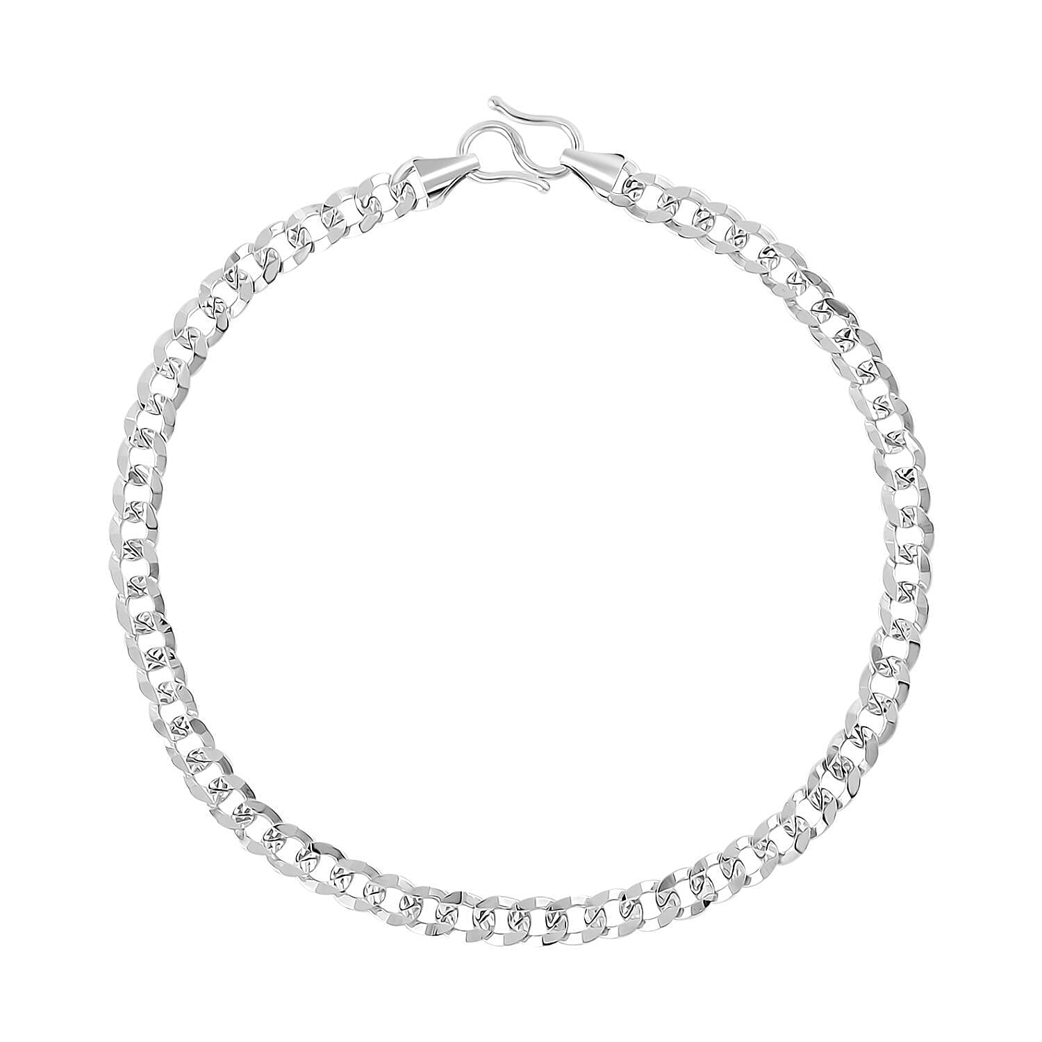 shop lc 950 Platinum 4.4mm Men's Link chain Bracelet (8.00 In) 9.55 Grams