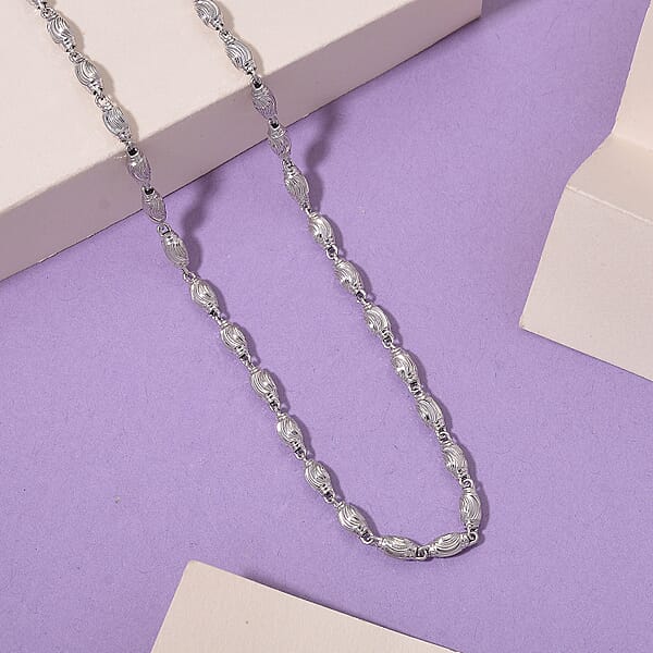 Shop Lc 950 Platinum Beaded Chain Necklace (18 Inches) (10.60 Grams)