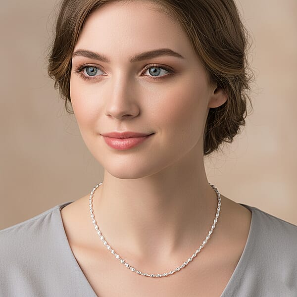 Shop Lc 950 Platinum Beaded Chain Necklace (18 Inches) (10.60 Grams)