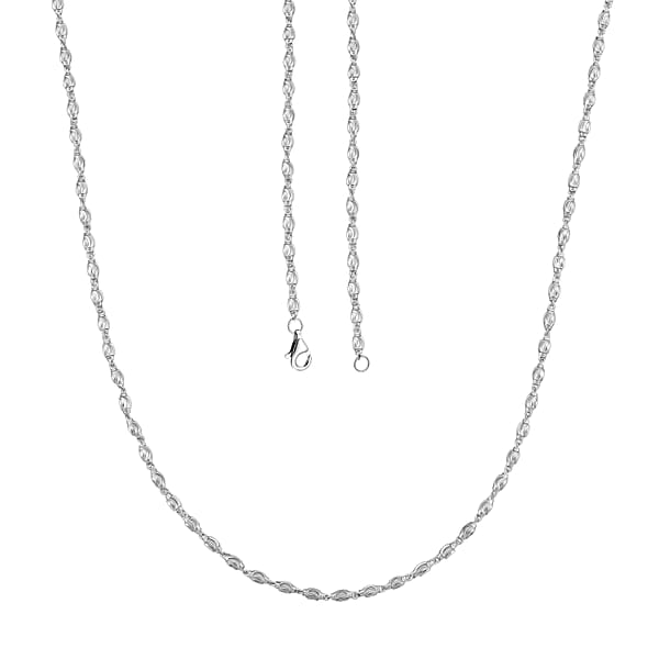 Shop Lc 950 Platinum Beaded Chain Necklace (18 Inches) (10.60 Grams)