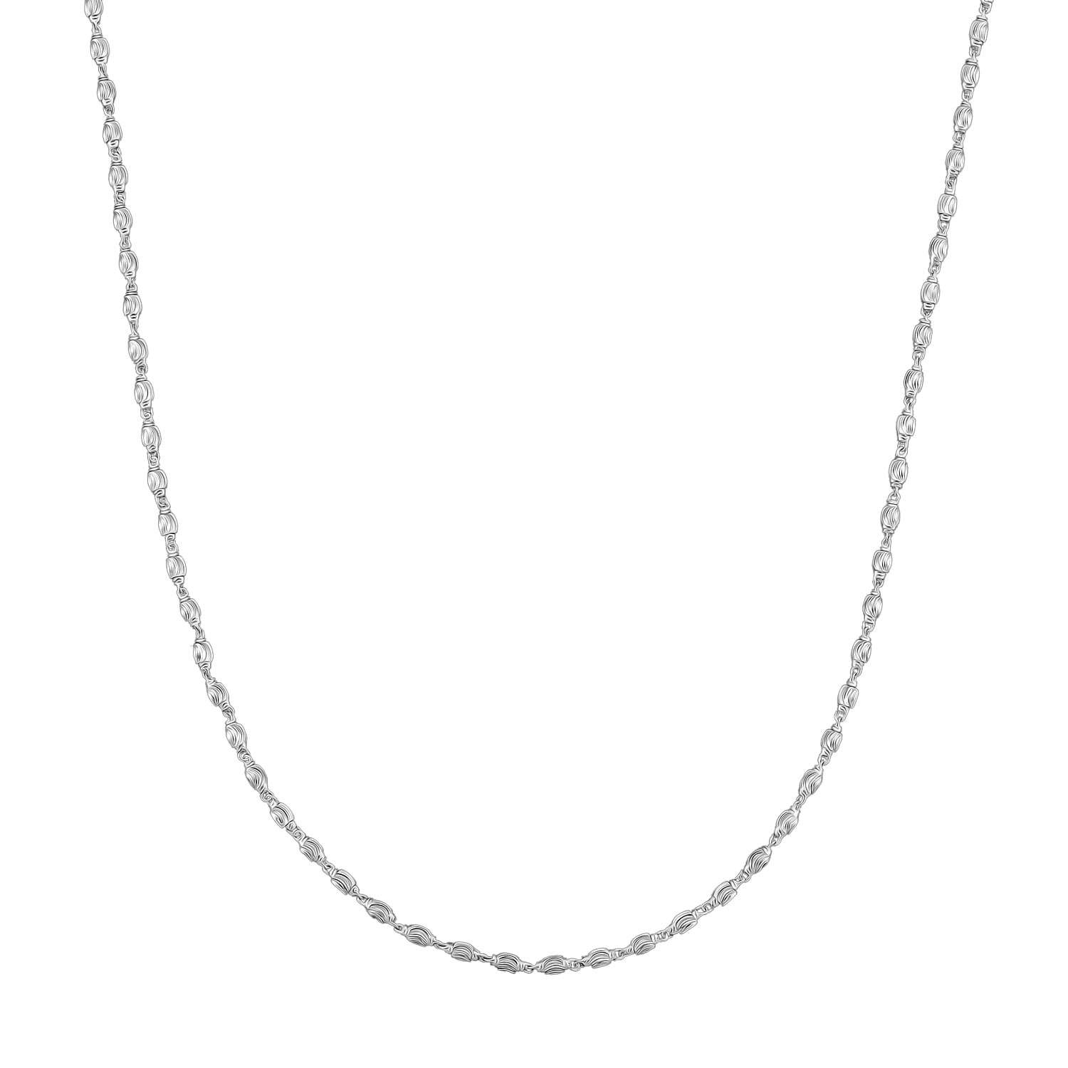 shop lc 950 Platinum Beaded Chain Necklace (18 Inches) (10.60 Grams)