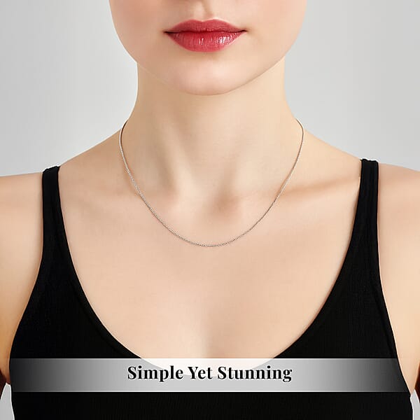 Shop Lc 950 Platinum Cuban Chain Necklace With L9obster Lock (20 Inches) (5.15 Grams)