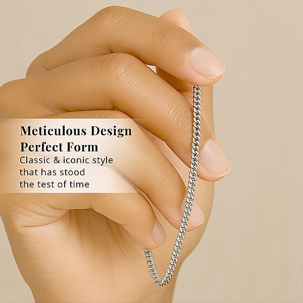 Shop Lc 950 Platinum Cuban Chain Necklace With L9obster Lock (20 Inches) (5.15 Grams)