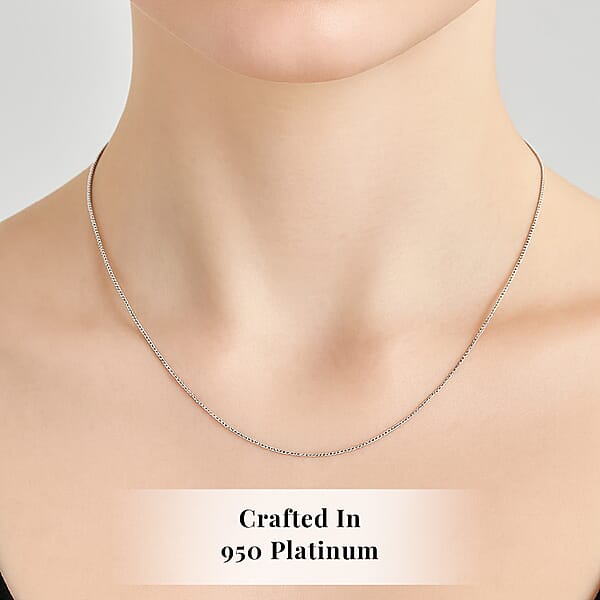 Shop Lc 950 Platinum Cuban Chain Necklace With L9obster Lock (20 Inches) (5.15 Grams)