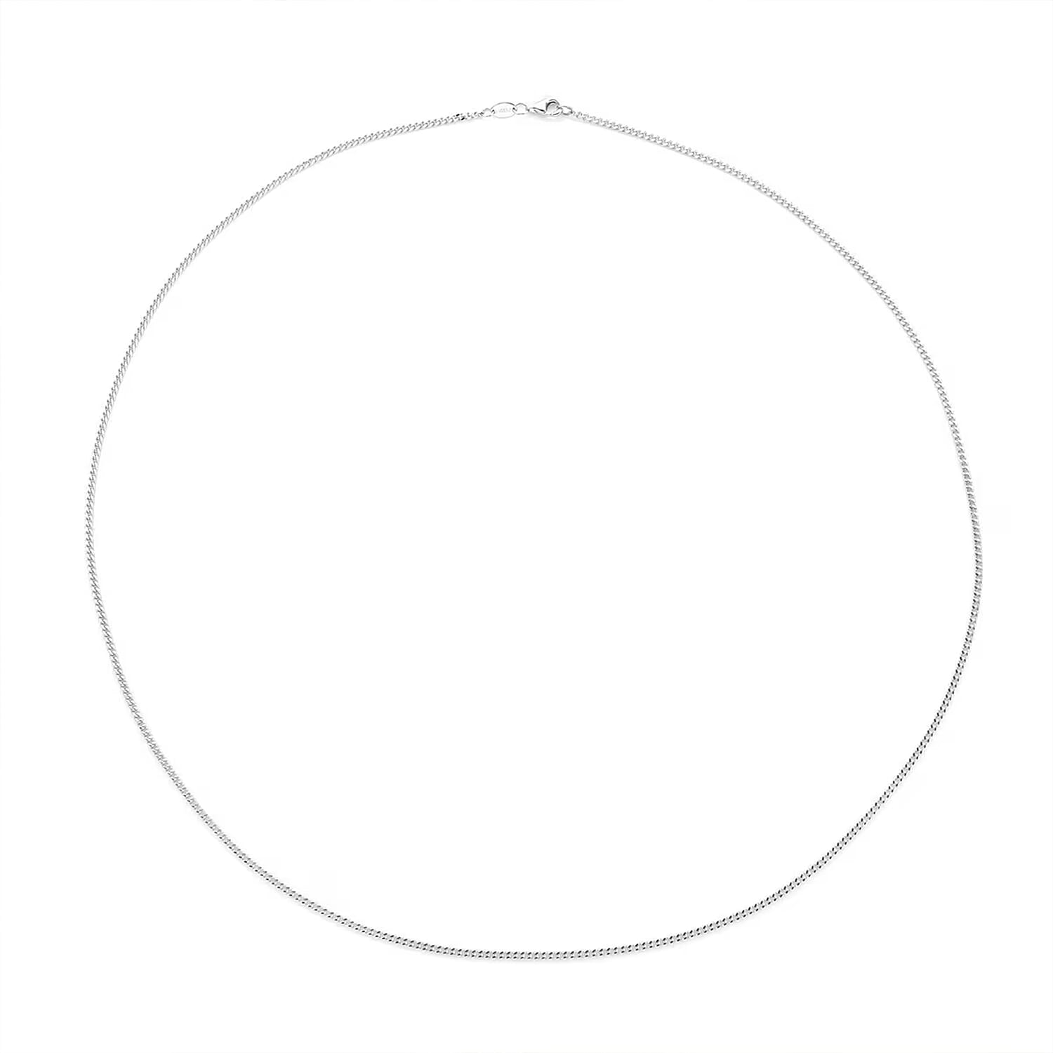 shop lc 950 Platinum Cuban Chain Necklace with L9obster Lock (20 Inches) (5.15 Grams)