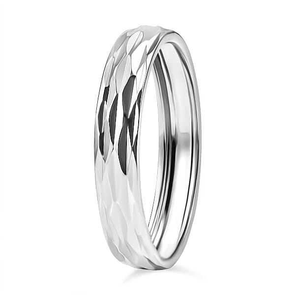 Shop Lc 950 Platinum Diamond-Cut Band Ring 3.35 Grams