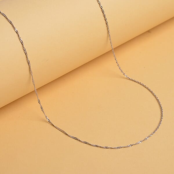 Shop Lc 950 Platinum Diamond-Cut Tank Chain Necklace 18 Inches 1.9 Grams