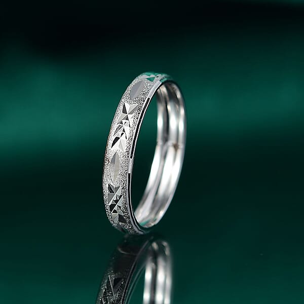 Shop Lc 950 Platinum Diamond-cut Textured Band Ring (3.50 G)