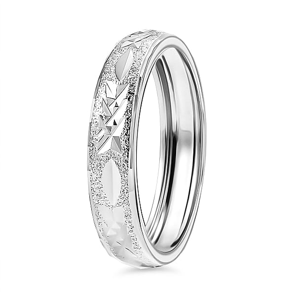 Shop Lc 950 Platinum Diamond-cut Textured Band Ring (3.50 G)