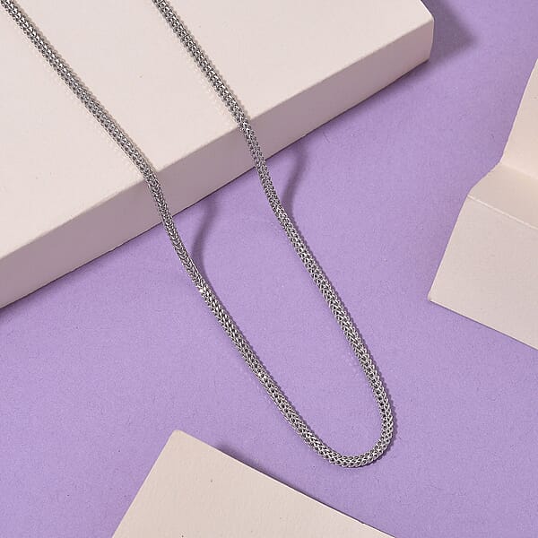Shop Lc 950 Platinum Interlocking Links Chain Necklace (18 Inches) (9.65 Grams)