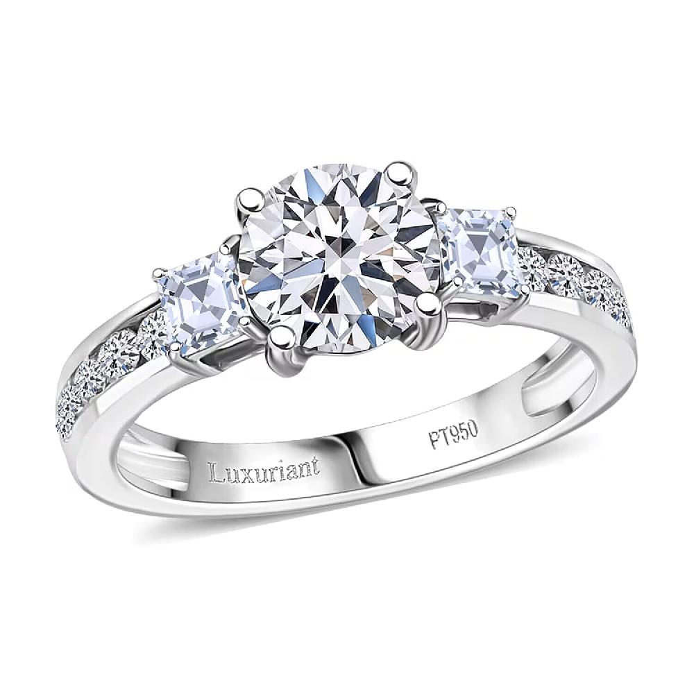 shop lc 950 Platinum Luxuriant Lab Grown Diamond (E-F VS) Ring (4.80 g) 2.00 ctw