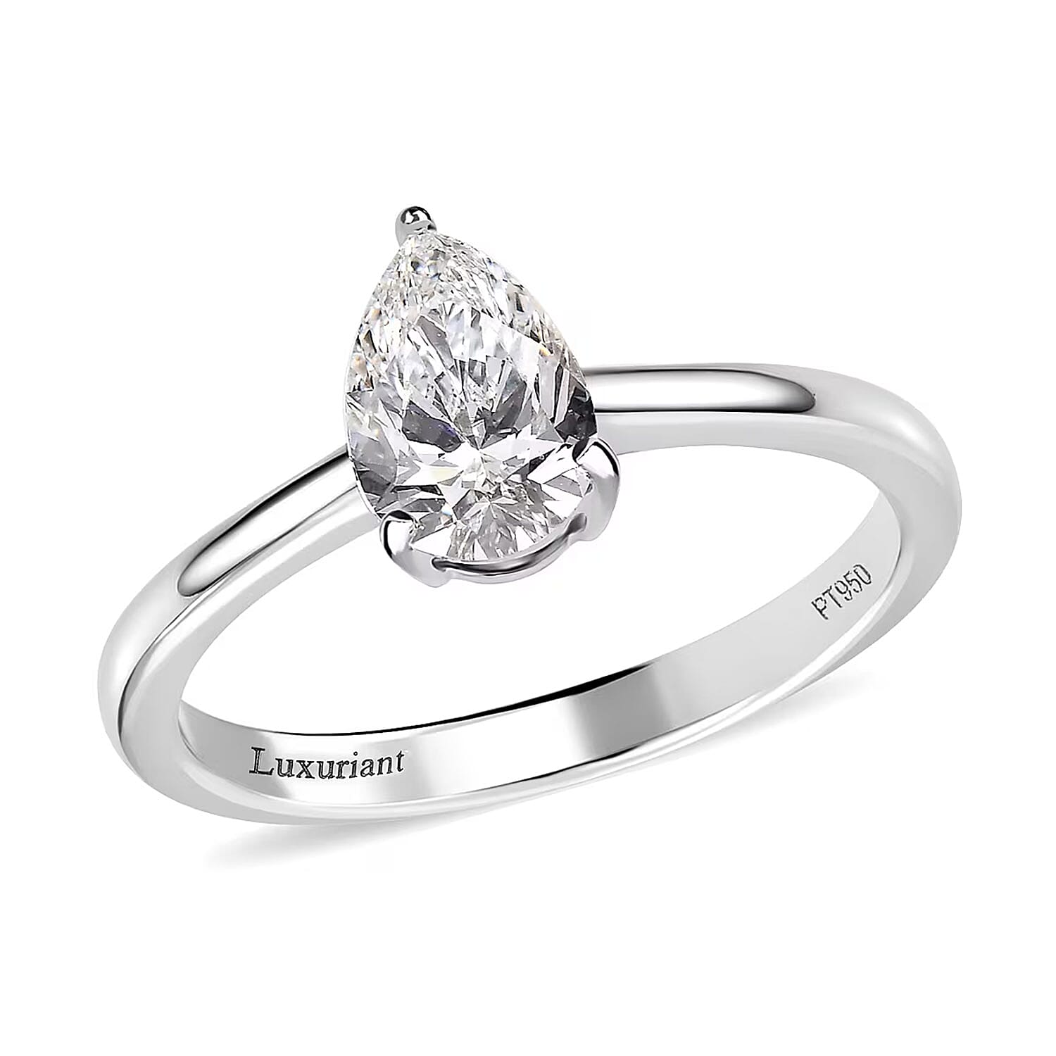 shop lc 950 Platinum Luxuriant Lab Grown Diamond E-F VS Solitaire Ring 1.00 ctw