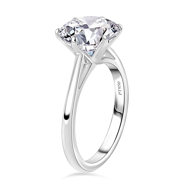 Shop Lc 950 Platinum Moissanite Solitaire Ring 4.80 Grams 3.30 Ctw
