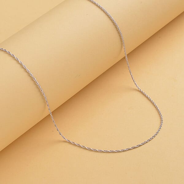 Shop Lc 950 Platinum Twisted Rope Chain Necklace (18 Inches) (2.97 Grams)