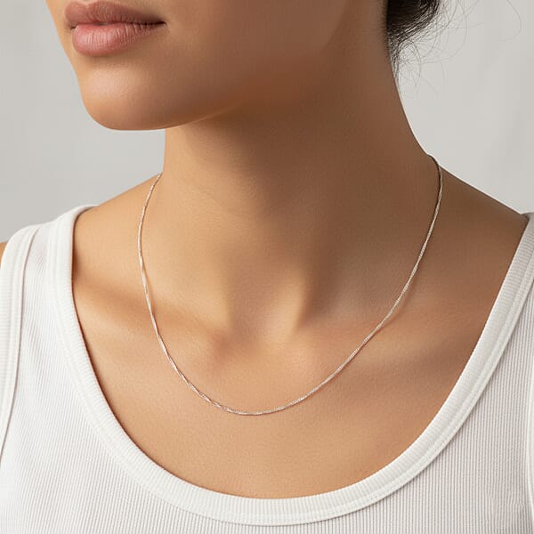 Shop Lc 950 Platinum Wave Chain Necklace (20 Inches) (5.50 Grams)