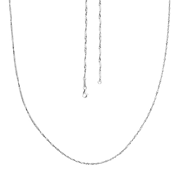 Shop Lc 950 Platinum Wave Chain Necklace (20 Inches) (5.50 Grams)