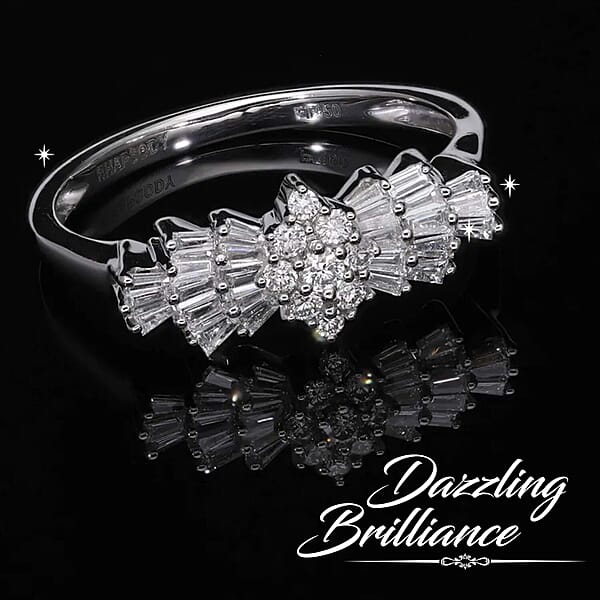 Shop Lc 950 Platinum White Diamond SI - VS Ring Platinum Wt. 4.97 G 0.53 Ctw