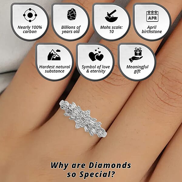 Shop Lc 950 Platinum White Diamond SI - VS Ring Platinum Wt. 4.97 G 0.53 Ctw