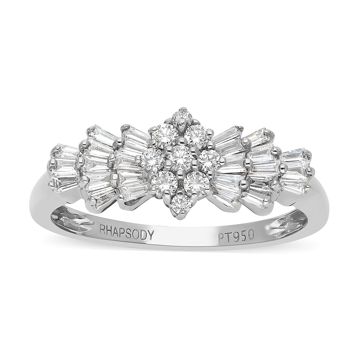 shop lc 950 Platinum White Diamond SI - VS Ring Platinum Wt. 4.97 g 0.53 ctw