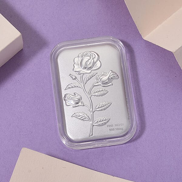 Shop Lc 999 Fine Silver Rose Flower Emboss Sheet 31x45.5mm (10mg)