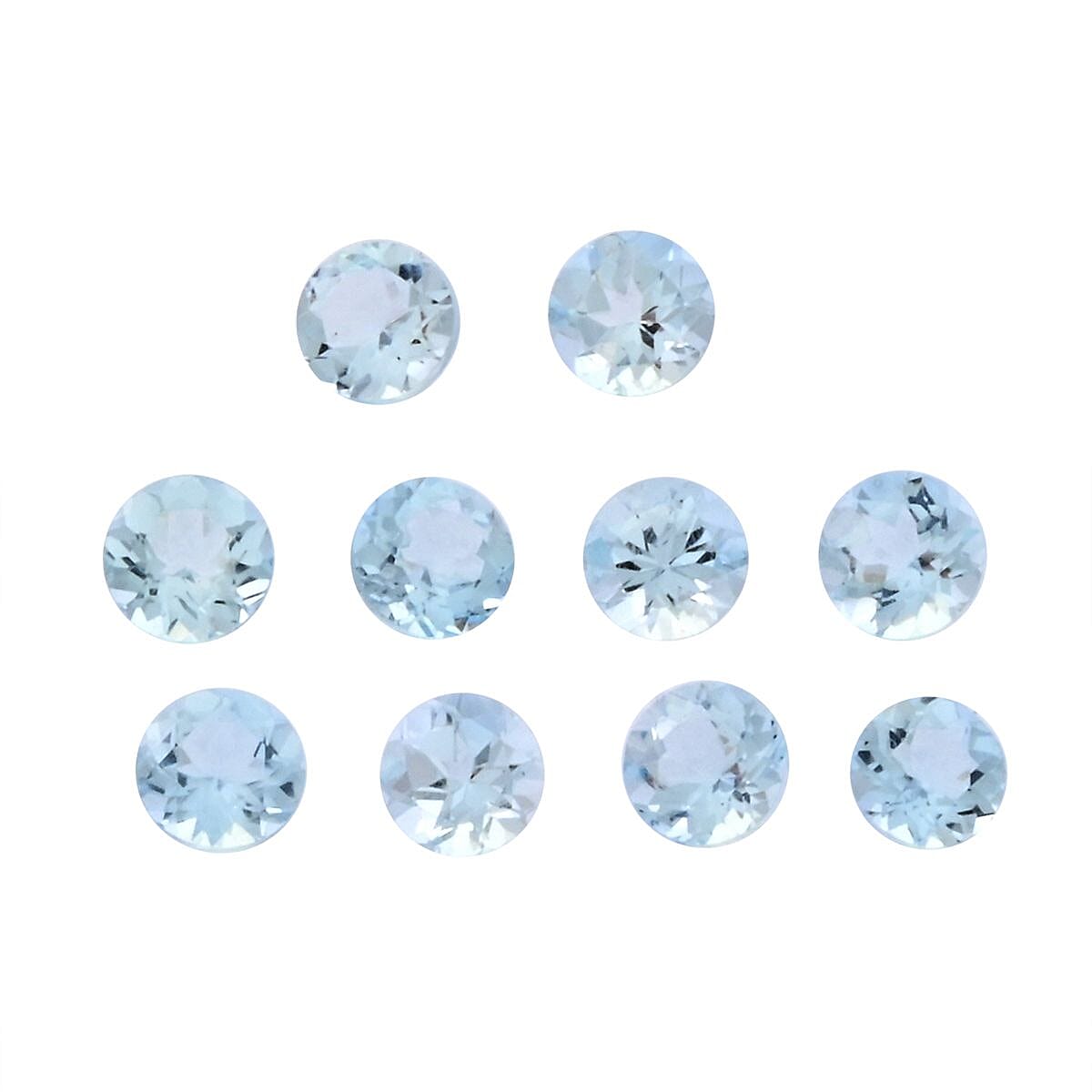 shop lc AA Mangoro Aquamarine Set of 10 (Rnd 5 mm) 5.00 ctw
