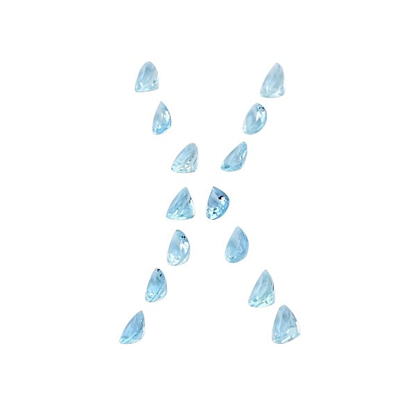 Shop Lc AA Mangoro Aquamarine Set Of 14 (Pear 6x4 Mm) 5.00 Ctw