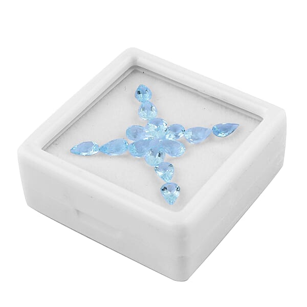 Shop Lc AA Mangoro Aquamarine Set Of 14 (Pear 6x4 Mm) 5.00 Ctw