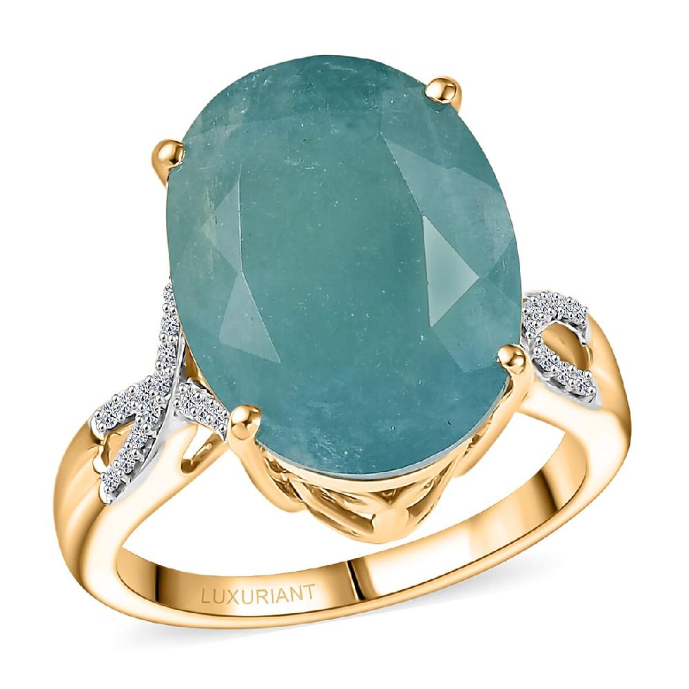shop lc AAA Grandidierite Lab Grown Diamond Art Deco Ring in 10K Yellow Gold 10.65 ctw