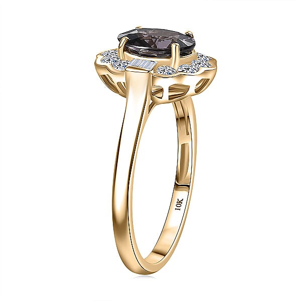 Shop Lc AAA Lavender Spinel And G-H SI Luxuriant Lab Grown Diamond 2.00 Ctw Ring In 10K Yellow Gold