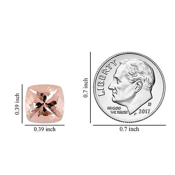 Shop Lc AAA Marropino Morganite Cushion Morganite For Ring And Pendant Loose Gemstone For Jewelry (Cush 10 Mm) 3.00 Ctw