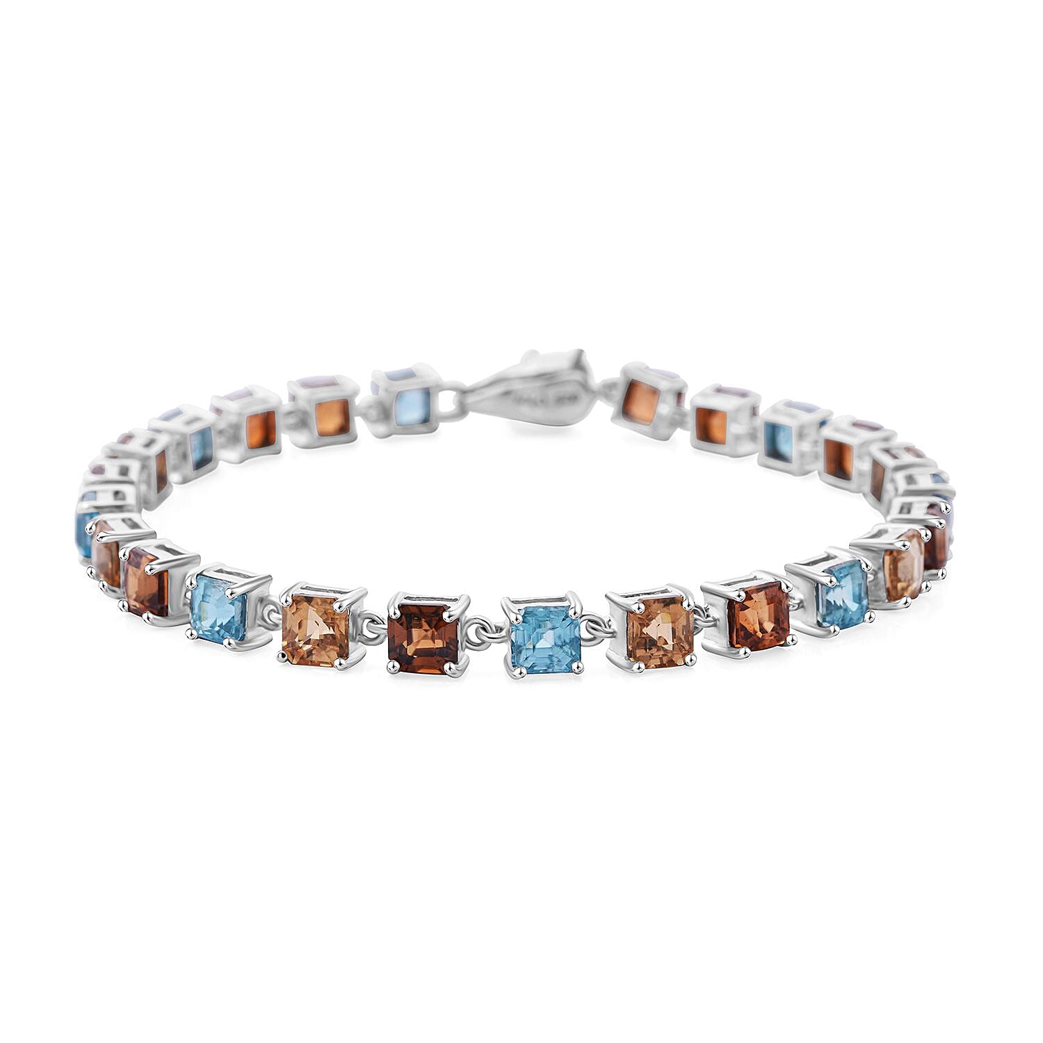 shop lc AAA Multi Zircon and Niassa Ruby (FF) 19.75 ctw Eagle Bracelet in Rhodium Over Sterling Silver (7.25 In)
