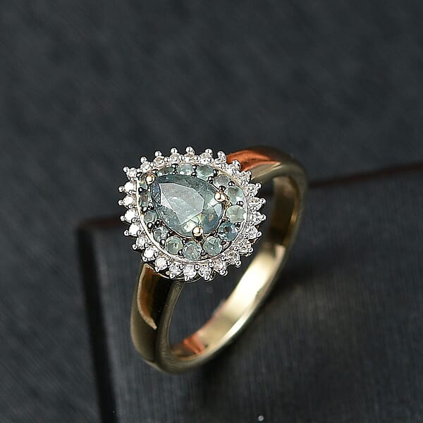Shop Lc AAA Narsipatnam Alexandrite And Luxuriant Lab Grown Diamond E-F VS 1.05 Ctw Majestic Mirage Ring In 10K Yellow Gold