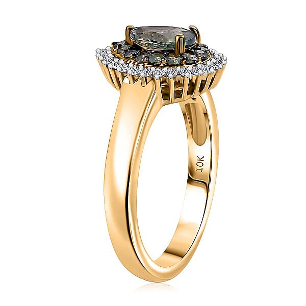 Shop Lc AAA Narsipatnam Alexandrite And Luxuriant Lab Grown Diamond E-F VS 1.05 Ctw Majestic Mirage Ring In 10K Yellow Gold