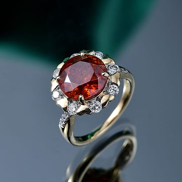 Shop Lc AAA Picos Altos Sphalerite Lab Grown Diamond Ring In 10K Yellow Gold 7.59 Ctw