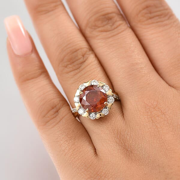 Shop Lc AAA Picos Altos Sphalerite Lab Grown Diamond Ring In 10K Yellow Gold 7.59 Ctw