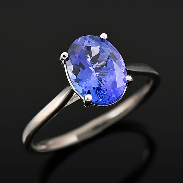 Shop Lc AAA Tanzanite 2.00 Ctw Solitaire Ring In 950 Platinum