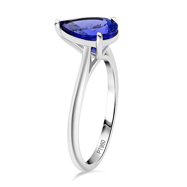 Shop Lc AAA Tanzanite 2.00 Ctw Solitaire Ring In 950 Platinum