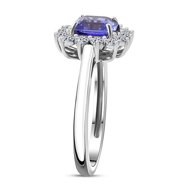 Shop Lc AAA Tanzanite Luxuriant Lab Grown Diamond Starburst Ring In 10K White Gold 2.50 Ctw