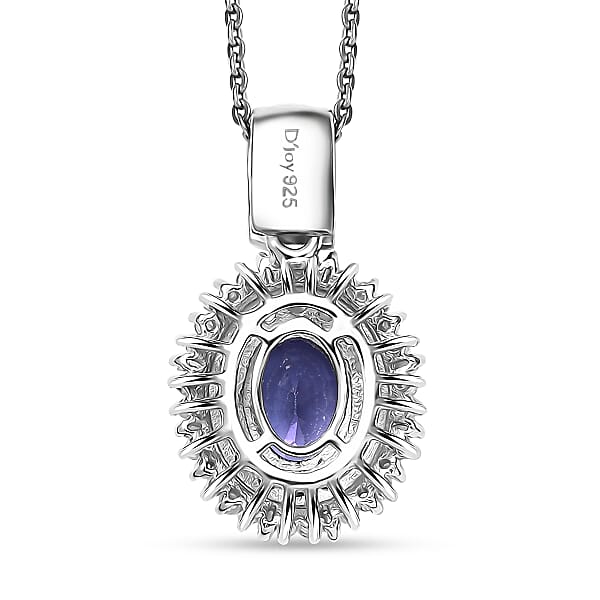 Shop Lc AAA Tanzanite Tsavorite Garnet And Diamond 1.70 Ctw Celestial Glow Pendant Necklace In Rhodium Over Sterling Silver 20 Inches