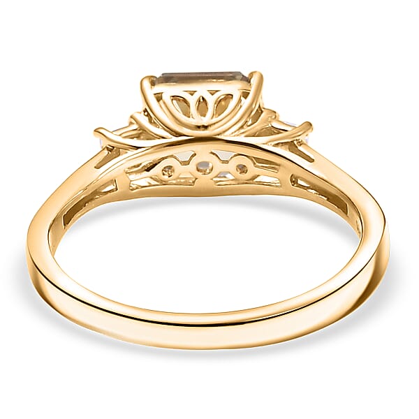 Shop Lc AAA Turkizite Luxuriant Lab Grown Diamond Ring In 18K Vermeil YG Over Sterling Silver 2.15 Ctw
