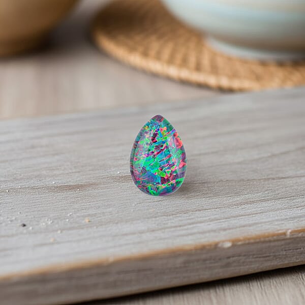 Shop Lc AAAA Australian Black Ridge Opal Triplet (Pear 12x8 Mm) 2.00 Ctw