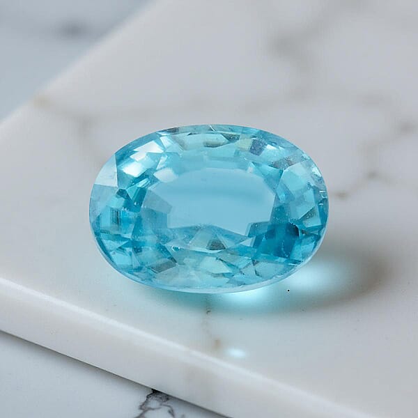 Shop Lc AAAA Cambodian Blue Zircon (Ovl 7x5 Mm) 1.20 Ctw