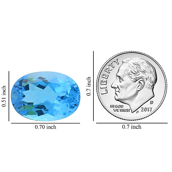 Shop Lc AAAA Electric Swiss Blue Topaz (Ovl 18x13 Mm) 15.00 Ctw