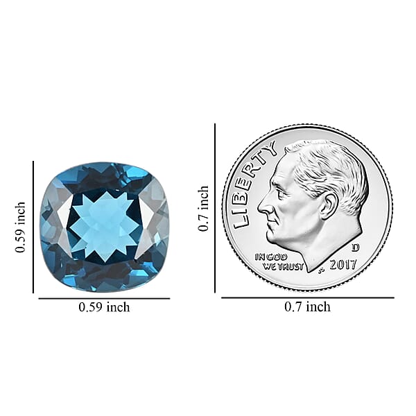 Shop Lc AAAA London Blue Topaz (Cush 15 Mm) 14.00 Ctw