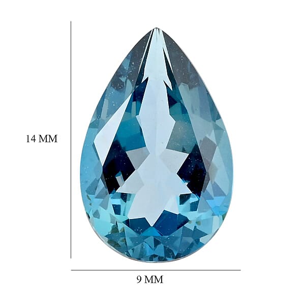 Shop Lc AAAA London Blue Topaz (Pear 14x9 Mm) 5.00 Ctw