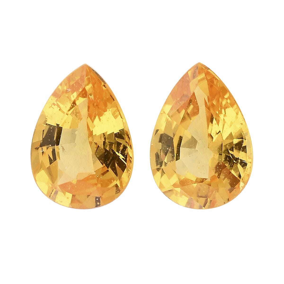 shop lc AAAA Madagascar Yellow Sapphire Set of 2 (Pear 7x5 mm) 1.50 ctw