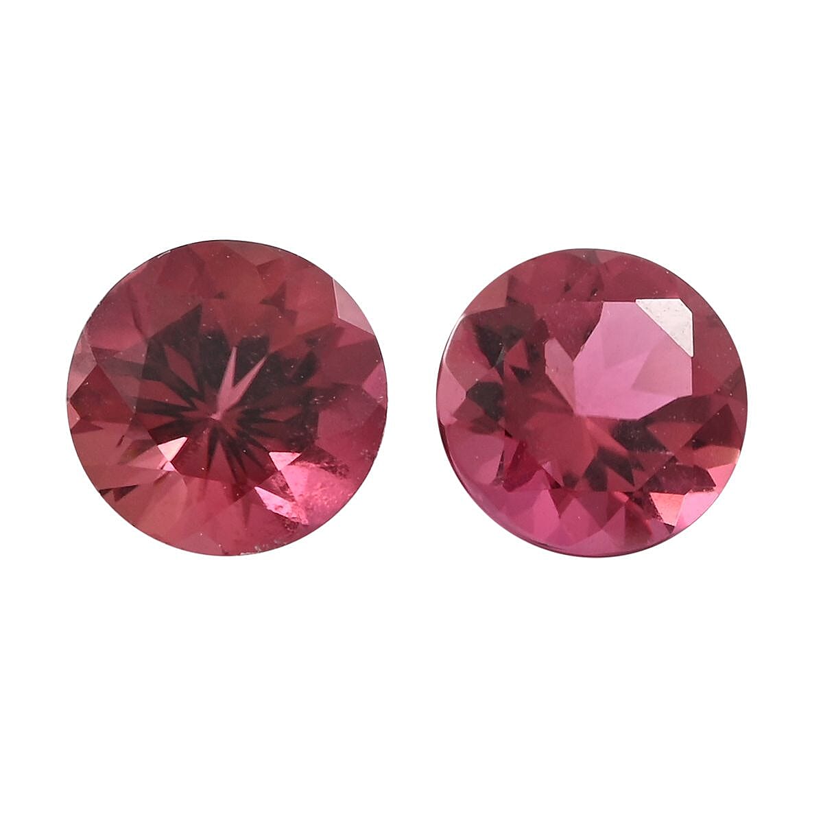 shop lc AAAA Ouro Fino Rubellite Set of 2 (Rnd 5 mm) 1.00 ctw