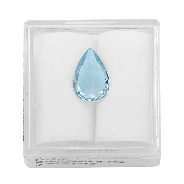 Shop Lc AAAA Santa Maria Aquamarine (Pear Free Size) 1.00 Ctw