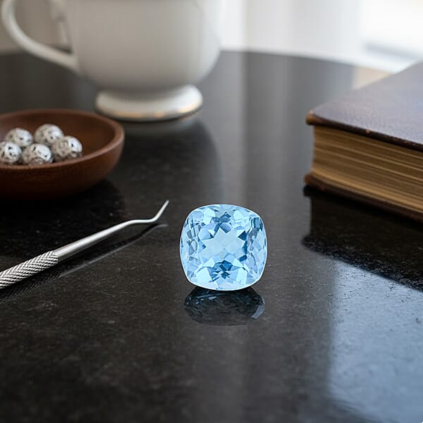 Shop Lc AAAA Swiss Blue Topaz (Cush Free Size) 20.00 Ctw