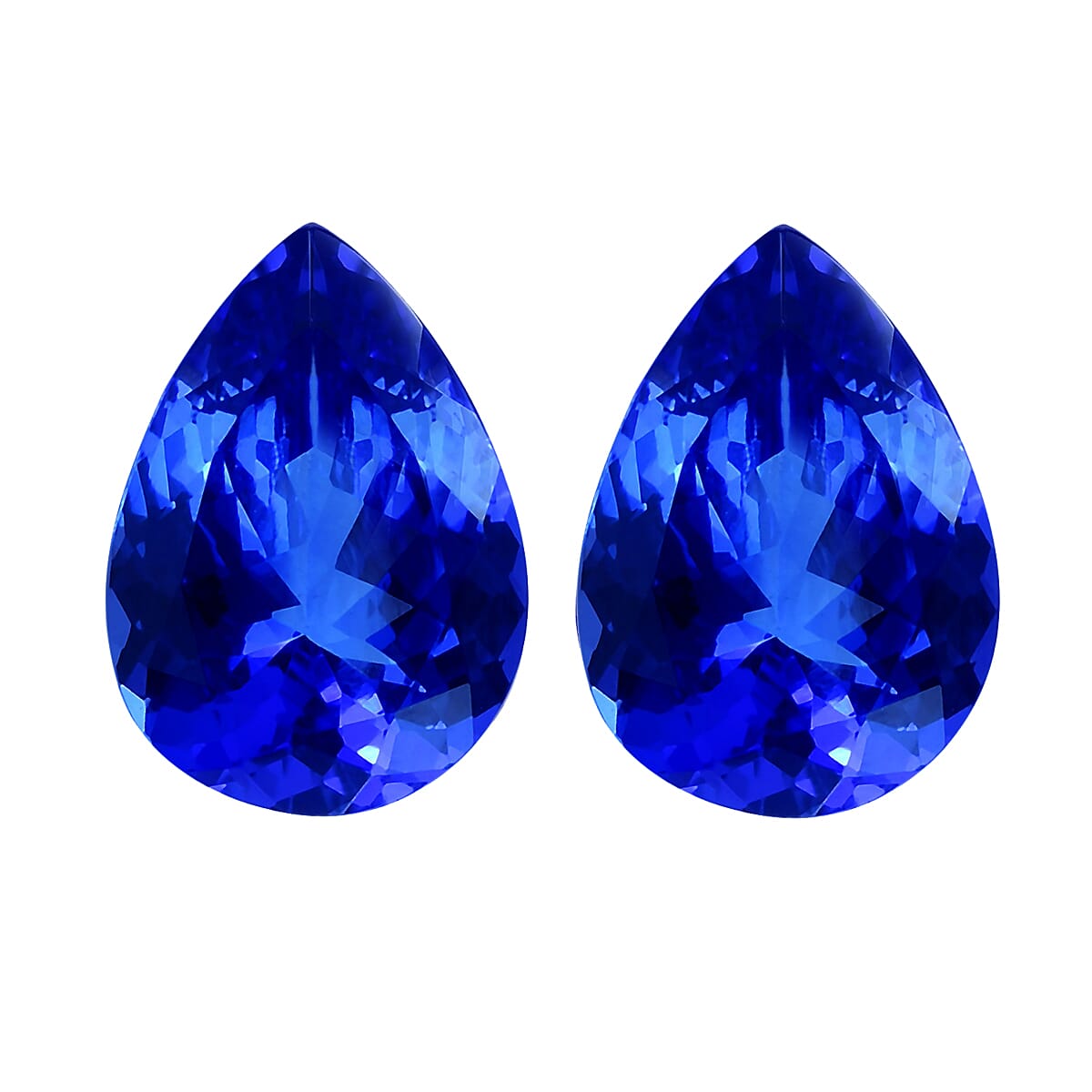 shop lc AAAA Tanzanite Set of 2 (Pear 9x6 mm) 2.60 ctw